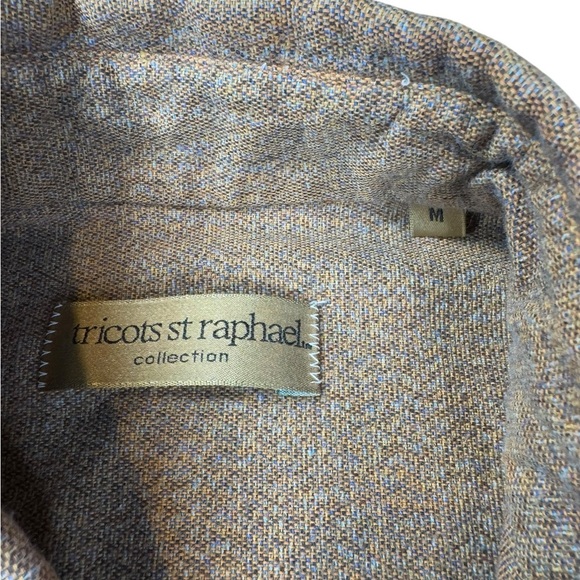 Trictots St Raphael Men’s Medium Brown Cotton Button Down Long Sleeve Shirt N222 - Picture 5 of 8